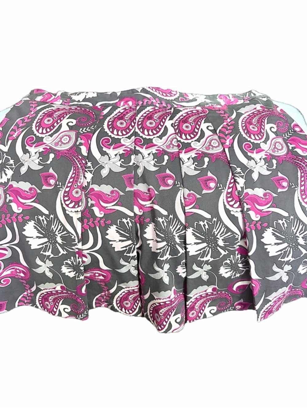 Lady Hagen Size 12 Gray Pink Paisley Pleated Skort Golf Tennis Preppy - Picture 2 of 4